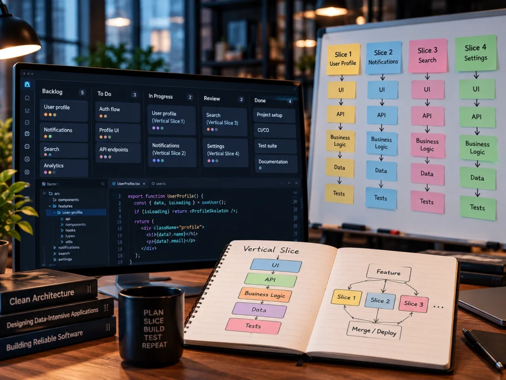 تقسیم فرایند AI Coding به مراحل کوچک و قابلاجرا روی تخته برنامهریزی